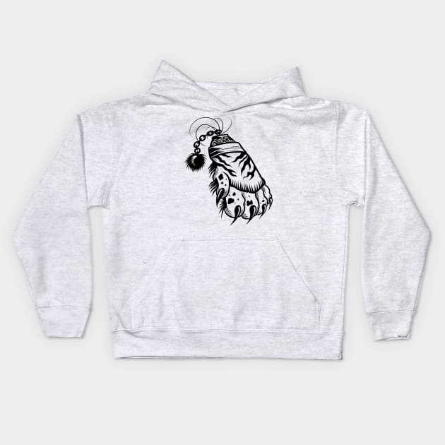 Lucky tiger’s paw Kids Hoodie by Adorline